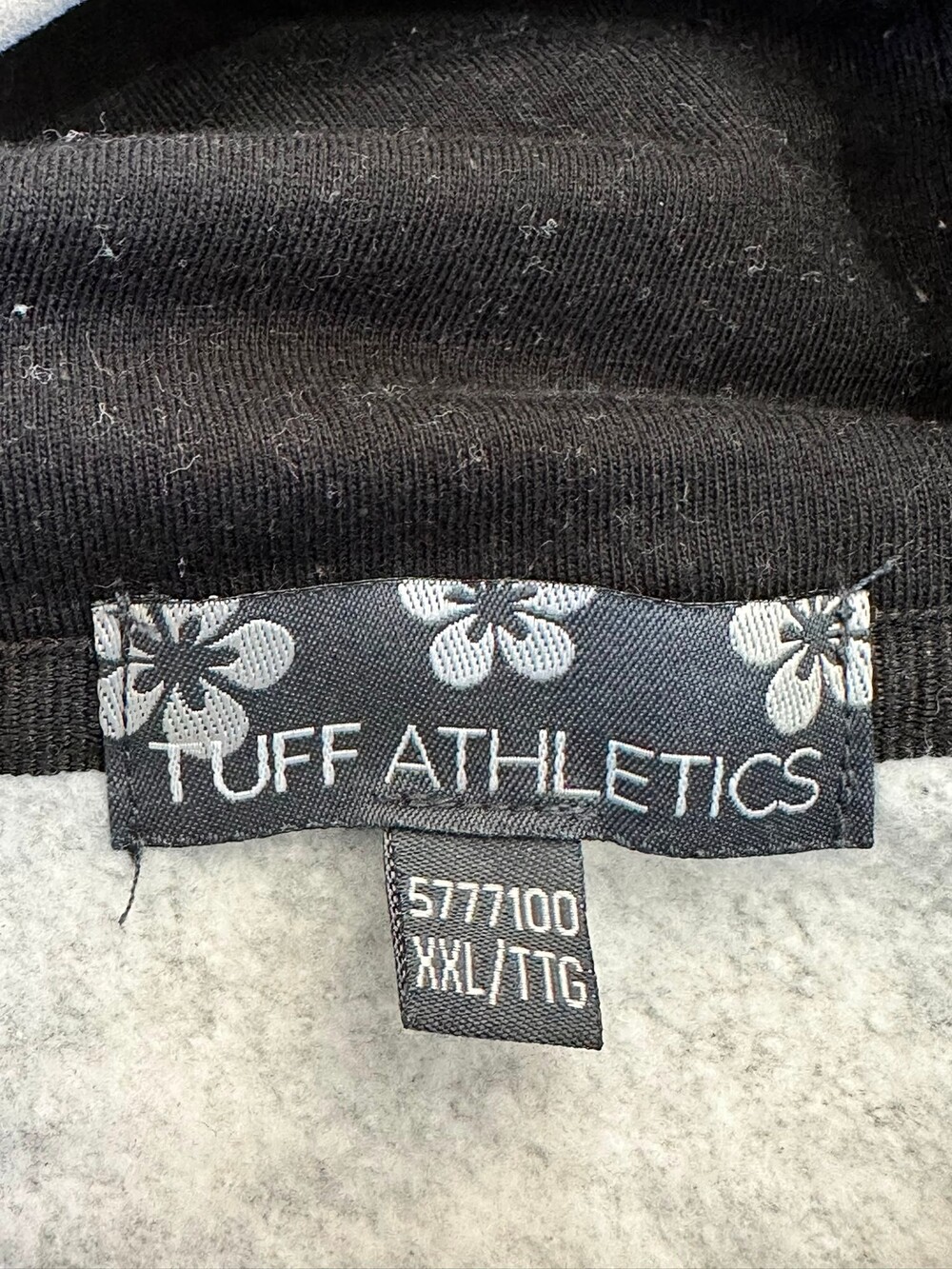 Tuff Athletics XXL Black White Speckled Fleece Hoodie Pullover - Picture 4 of 6